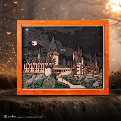 Hogwarts poster featuring iconic moments from the wizarding world.